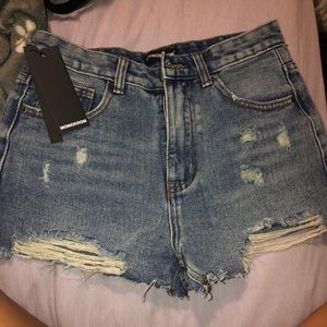 Missguided denim shorts with tags